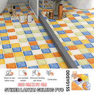 Stiker Lantai Kamar Mandi Tahan Air PVC Stiker Perekat Diri Wallpaper Dinding Dekorasi Menebal 2m