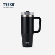 TYESO Mug Insulated Cup 900ml/1200ml Large Capacity ICE Cream Coffee Cup Portable Car Straw Tumbler Stainless Steel Water Cup