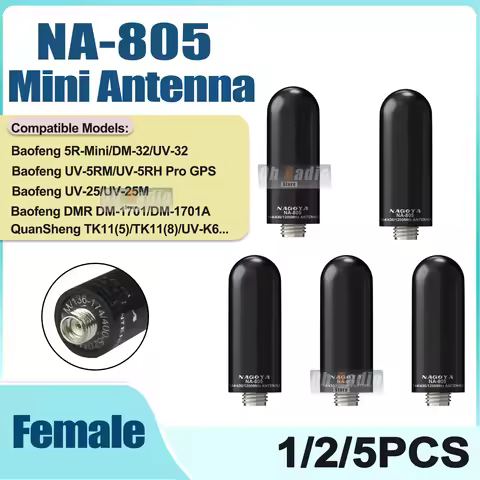 NA-805 Antenna SMA-Female VHF/UHF UV-5R Mini Antenna 136-174/400-520MHZ For Iradio UV-88 UV-98 Plus 