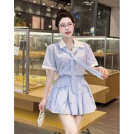 SHIRT DRESS WITH PLEATED SKIRT – EXTREMELY BEAUTIFUL, EXTREMELY FLOORABLE