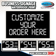 Price Signages | A5 Size Laminated Waterproof Print