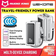WEKOME Original 3C Powerbank CCC 35w Fast Charging 10000mAh Display Built In Extended Cable AKWP72