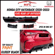 Honda City Hatchback (2020-2023) FLRS Rear Lip Diffuser Rear Bumper Diffuser Skirting-Glossy Black