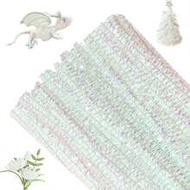 100/200/300 Pcs Glitter Pipe Cleaners Craft, 6mm X 12 Inch, Laser Pipe Cleaner Christmas, Christmas 