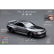 The Laboratory 1/64 Garage Active Widebody R32, Gun Grey with Carbon Hood Established by Zonzo Studi