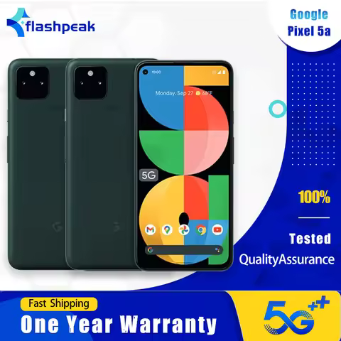 Original Google Pixel 5a 5G Phone 6.34" OLED NFC 6GB 128GB Snapdragon 765G Octa-Core 12.2MP+16MP+8MP