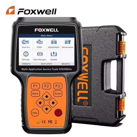 FOXWELL NT650 Elite Wireless OBD2 Scanner ABS SRS Diagnostic Tools 26 Resets A/F Adjust Bidirectiona