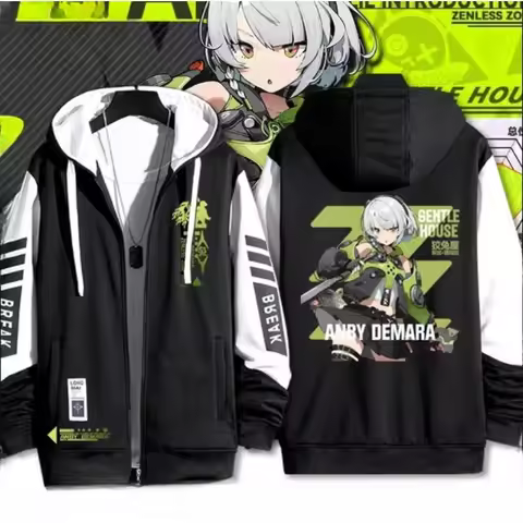 Game Zenless Zone Zero 3D Print Zip Up Women/Men Hoodie Sweatshirt Streetwear Hip Hop Anby Demara Co