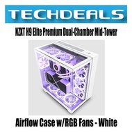 NZXT H9 Elite Premium Dual-Chamber Mid-Tower Airflow Case w/RGB Fans - White