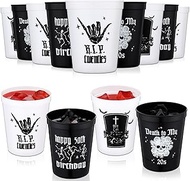 Layhit 12 Pcs Gothic 30th Birthday Plastic Cups 16 oz Reusable Death to My 20s Thick Cup Halloween 3
