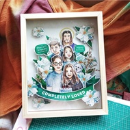 3D Pop Up Illustration Picture with Frame | Face Illustration Services | Big Size Illustration Gift