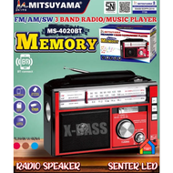 Radio Kecil Mitsuyama Unix Portable Charger Memory USB Senter M 4020 BT