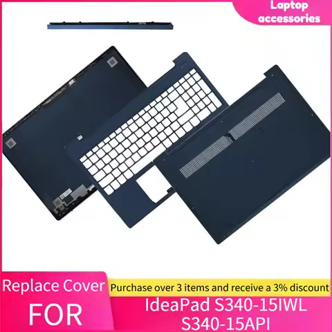 For Lenovo IdeaPad S340-15IWL S340-15API Blue Laptops LCD Back Cover/Front Bezel/Hing Cover/Palmrest