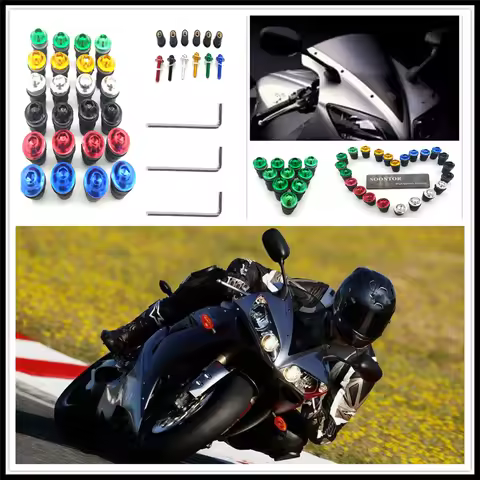 10PCS red Motorcycle Screw Windscreen Windshield Bolt Screws for SUZUKI GS500E GS550M Kawasaki ZX140