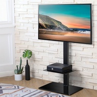Floor TV Stand Mount Bracket with 2 tier Shelves for 32 to 65 inch TV Height Adjustable