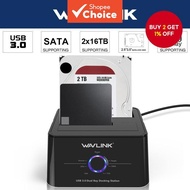 WAVLINK Clone Official Dual Bay Hard Disk  HDD Enclosure For 2.5/3.5inch HDD/SSD