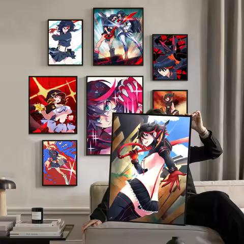 Kill La Kill Anime Canvas Painting Vintage Posters Sticky Vintage Room Home Bar Cafe Decor Kawaii Ro