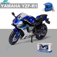 🔥100%ของแท้🔥สี Po 1:12จำลองล้อแม็กรถยนต์รุ่น Yamaha YZF-R1รถจักรยานยนต์ถนนรถเด็กของเล่นหัวรถจักรโช๊คอัพ【คืนเงินภายใน 15 วัน】