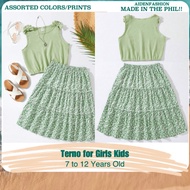 Terno Sleeveless Top and Floral Skirt For Girls/Kids(7-12 YEARS OLD) Kids Girl Clothing Girl Kids Ou