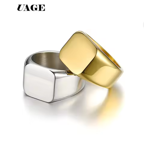 UAGE Fashion 14mm Glossy bright wedding ring for men male naver fade stainless steel engagement Ring