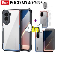 4 in 1 Xiaomi Poco M7 4G เคสโทรศัพท์กันกระแทกสําหรับ Poco M7 Pro 5G Poco M7 Plus Poco F7 กระจกนิรภัย