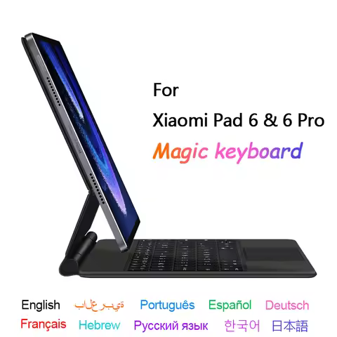 Folio Magic Keyboard For Xiaomi Pad 6 Pro 11" 2023 Mi Pad 6 mipad6 Case Portuguese Spanish French Ko