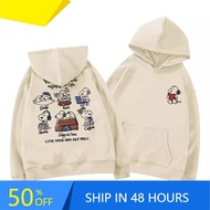 American Women's Insulated Long Sleeve Hoodie with Cartoon Snoopy Design