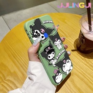 Jlingji เคสสำหรับ Tecno Spark 5 Air Spark 6 Air Spark 6 Air Spark 7 Pro Pova Neo Pova 3 Spark 8 Pro เคสการ์ตูนน่ารัก Kuromi Square เคสโทรศัพท์ลายขอบซิลิโคนเหลวนิ่มคลุมทั้งหมดเลนส์ตัวปกป้องกล้องถ่ายรูปเคสฝาหลังกรอบกันกระแทก