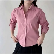 KATUN HAVEN HAVEN | Fitted Shirt Top Slim EffectWanita Premium Cotton Casual Long SleevePOLOS