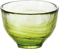 Aderia F-62938 Glass Tableware, Green, Max 4.3 x 2.8 inches (11 x 7 cm), Tsugaru Vidro Broth Bowl, M