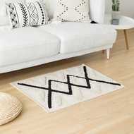 LEIAHOME❗️Tufted Rug Nordic Black white Lines Fluffy