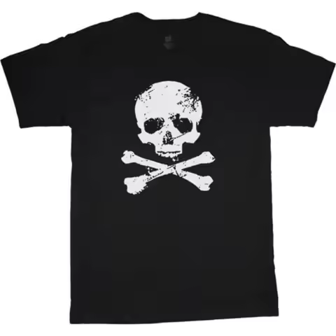 Beauty Hip Hop Pirate Skull and Crossbones T-Shirt Men's Pattern Summer New Women's Retro Fashion St