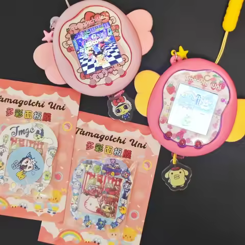 Hot Sanrio Tamagotchi Uni Faceplate Silicone Protective Film Kawaii Sticker Cute Hellokitty Tamagotc