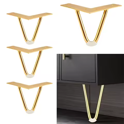 4Pcs 10/15cm Hardware Fitting Metal Thickening Steel Bar Feet V-Shaped Furniture Two Forked Iron Bed