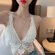 Taiwan 8H Out Can Hollow Lace Beautiful Back Deep V Outer Wear Camisole Base Versatile Underwear Sex