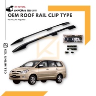 Innova 2005-2015 Roof Rail BLACK OEM Clip Type No Drilling Required