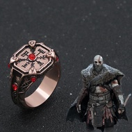 Anime Game God of War Ragnarok Kratos Ring Adjustable Finger Rings Halloween Fashion Man Woman Cospl
