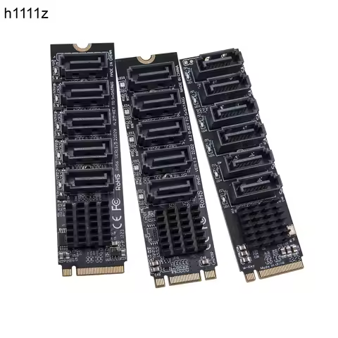 M2 to SATA Adapter M.2 NGFF NVME to SATA3.0 Expansion Card B+M Key M-Key to 5/6 Ports SATA3.0 6Gbps 