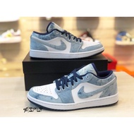 NIKE AIR JORDAN 1 LOW SE WASHED DENIM Washed Basketball Shoes AJ1 Sports Children's Shoes Denim Leis