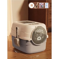 貓砂盆超大號全半封閉頂入式貓廁所防外濺貓沙盆貓食盆寵物用品