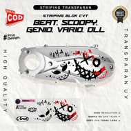 Transparent CVT Sticker for HONDA VARIO, BEAT, SCOOPY, GENIO, STYLO, ETC. Stylish HaHaHa Motif