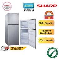 5 STAR Sharp Refrigerator 2 Door Inverter 360L Fridge Peti Sejuk Peti Ais 2 Pintu Inverter Murah 冰箱 SJ366MSS