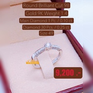 98 Water Square Pollen Diamond Female Ring
