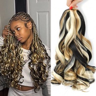 12 Inch 1pc French Curly Braiding Hair For Goddess Box Braids With Loose Wave Curly Ends Mix Black A
