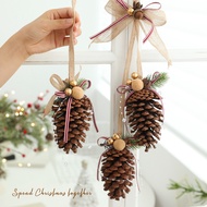 Christmas Pine Cone Decoration Pendant Door Hanging Wall Scene Layout Mori Style DIY Pastoral Orname