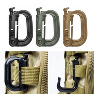 Carabiner D Locking Tactical Molle System Keyring Mount Backpack EDC snap D-Ring Plastic Clip Strap 