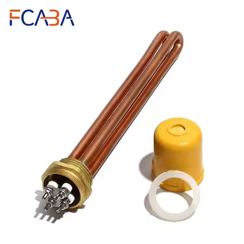 FCABA 1 Inch/DN25 Double U Immersion Water Heater Part 220V 3KW/6KW/9KW/12KW Copper Tube and Thread 