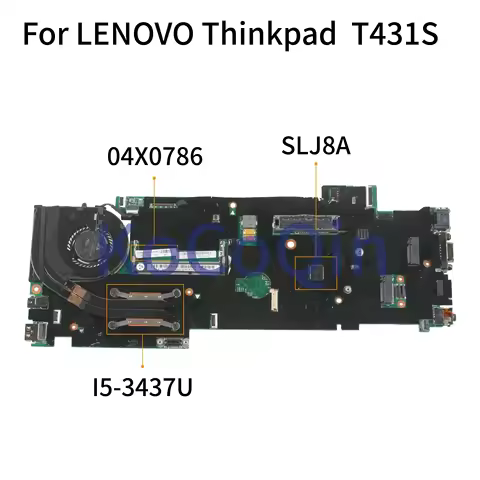 For LENOVO Thinkpad T431S 14Inch Laptop Motherboard I5-3437U 12235-2 04X0786 SLJ8A Notebook Mainboar