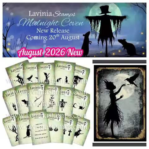 August 2026 Lavinia Stamps Midnight Coven 17PCS Halloween Witch Silhouette Clear Stamp for Scrapbook