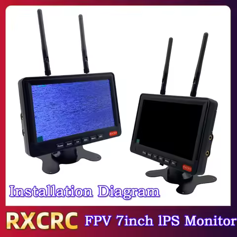 RXC FPV 5.8G 56CH 7inch Dual antennas Receiving Display Screen 1024*600px High brightness 600cd/㎡ Bu